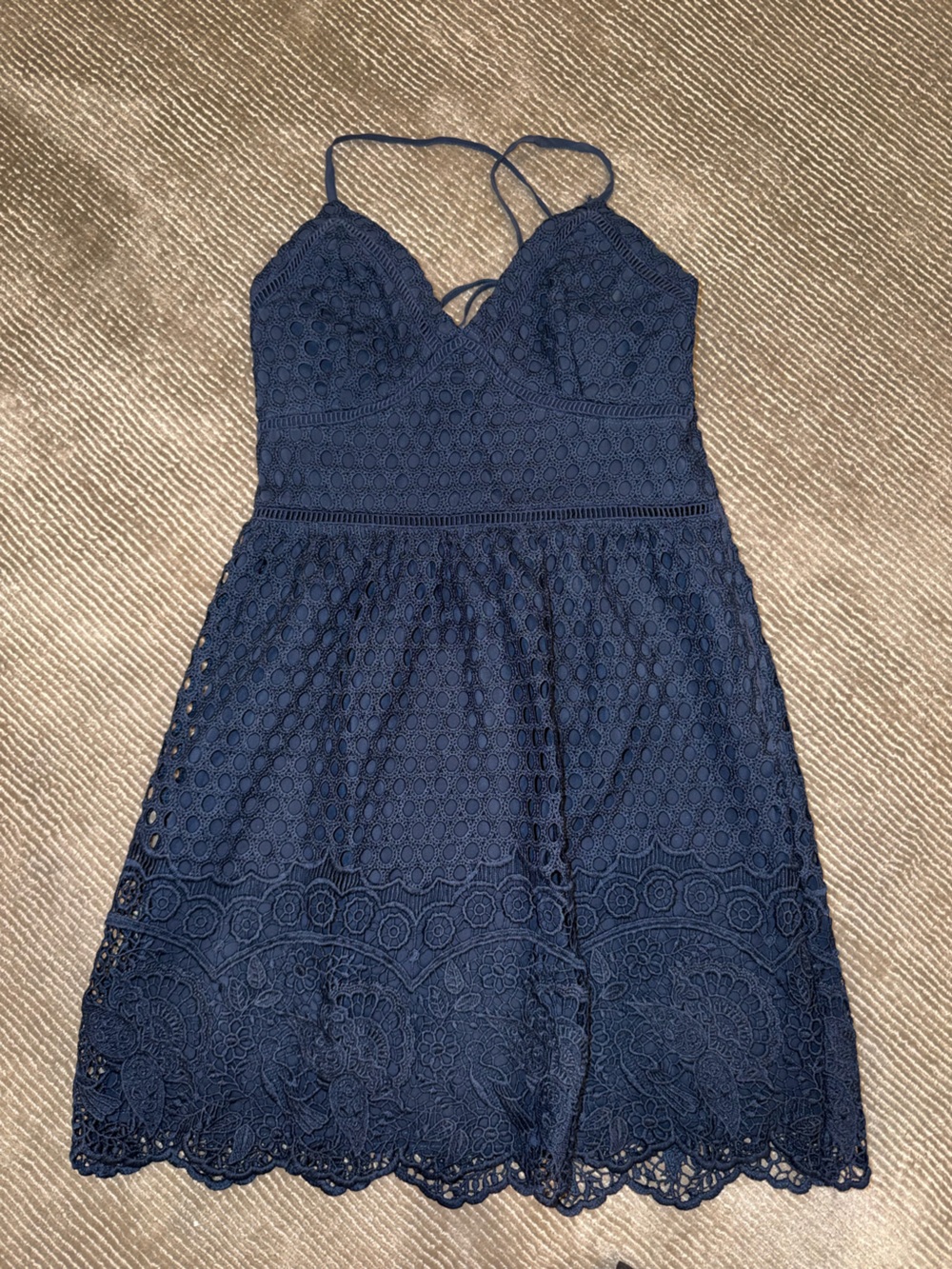 Abercrombie & Fitch Navy Eyelet Lace Dress